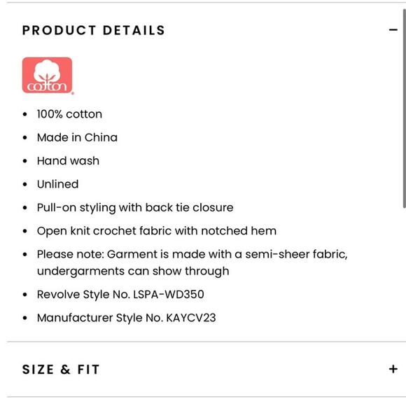 NEW L Space Hanna Montazamie Kaye Crochet Long Swimsuit Coverup Maxi $154 Large - Picture 6 of 6